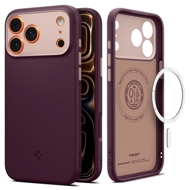 MASKA SPIGEN Caseology Nano Pop with MagSafe for Apple iPhone 17 Pro, Burgundy Bean