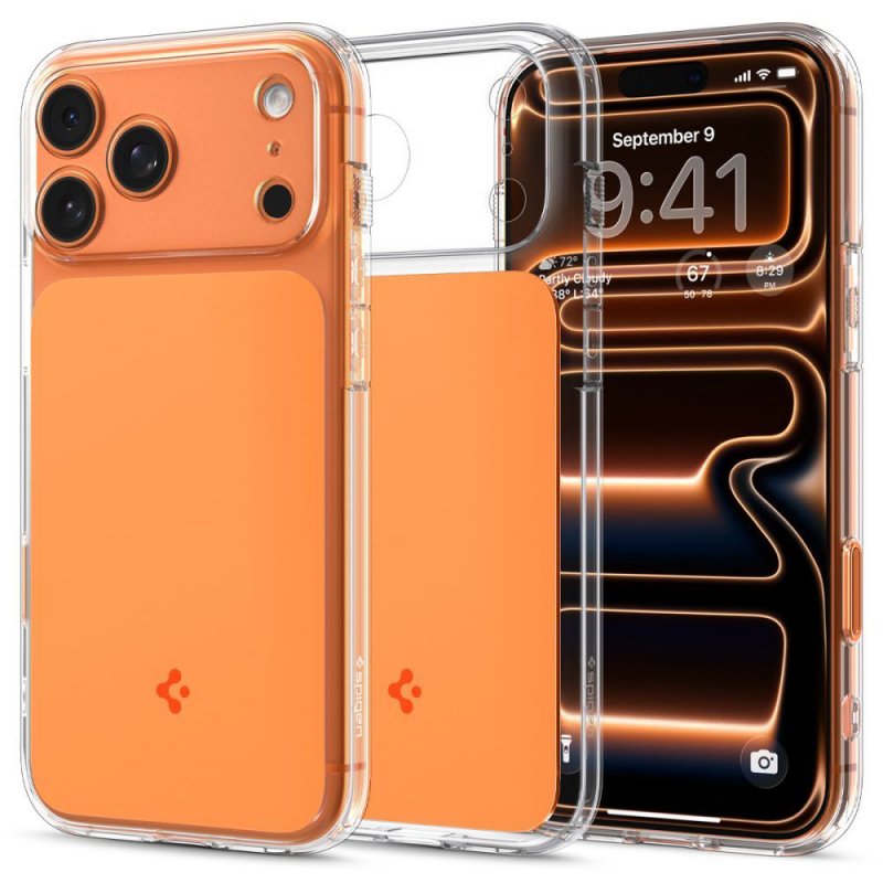 MASKA SPIGEN Ultra Hybrid T with MagSafe for Apple iPhone 17 Pro, Glossy Orange