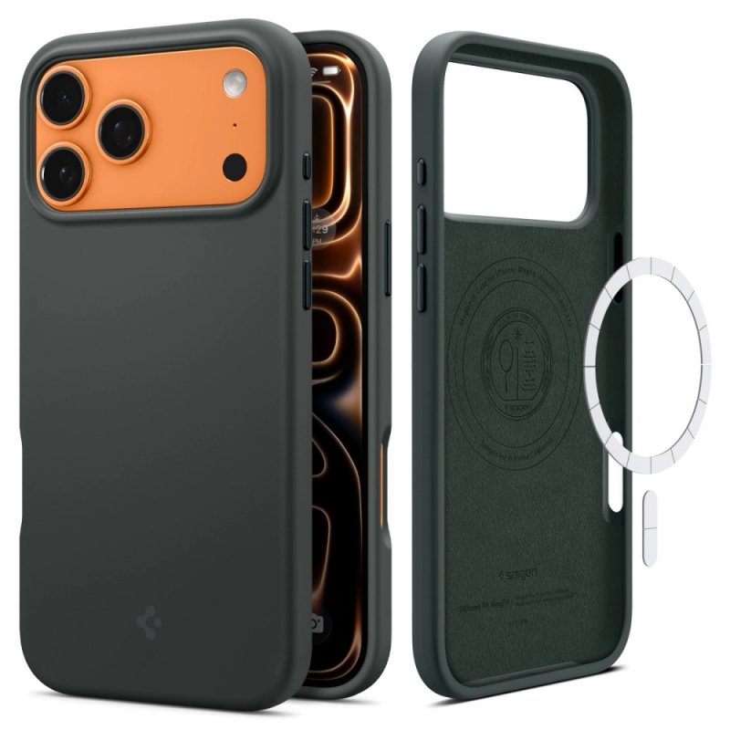 MASKA SPIGEN Silicone Fit with MagSafe for Apple iPhone 17 Pro Max, Abyss Green