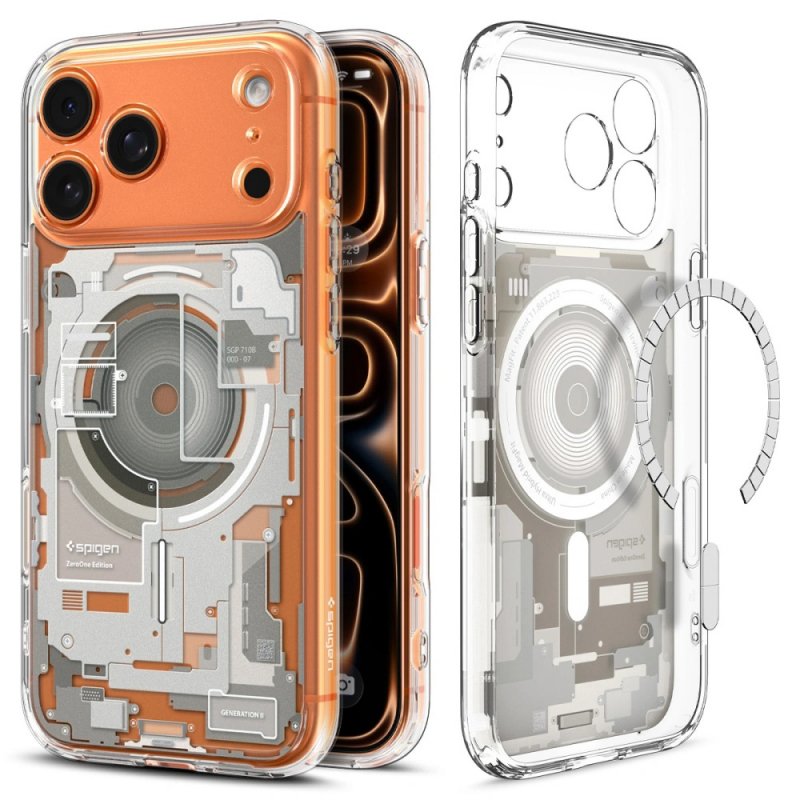 MASKA SPIGEN Ultra Hybrid Zero One with MagSafe for Apple iPhone 17 Pro Max, Natural Titanium